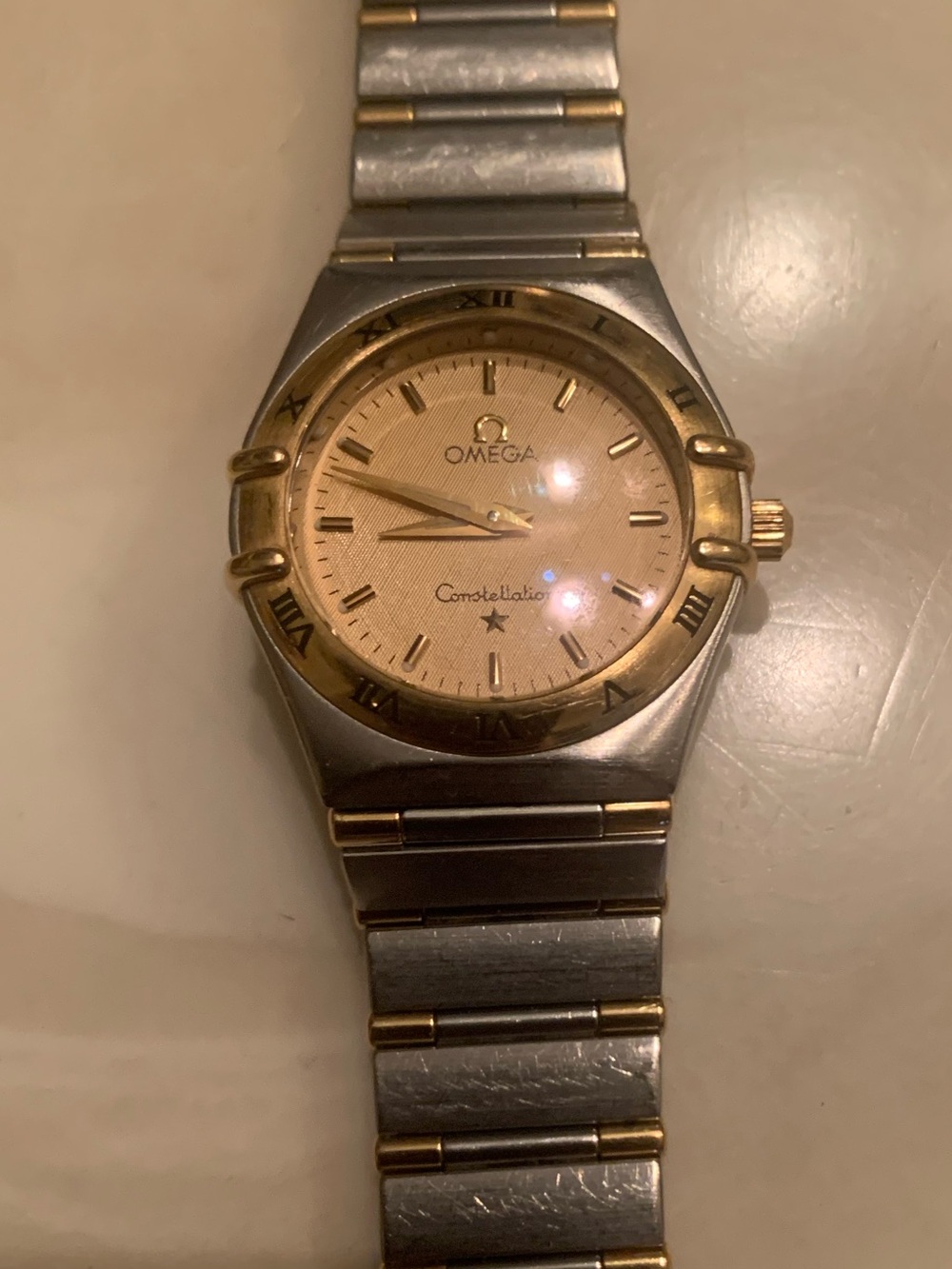 Omega Two-Tone Gold and Silver Constellation Dial Watch